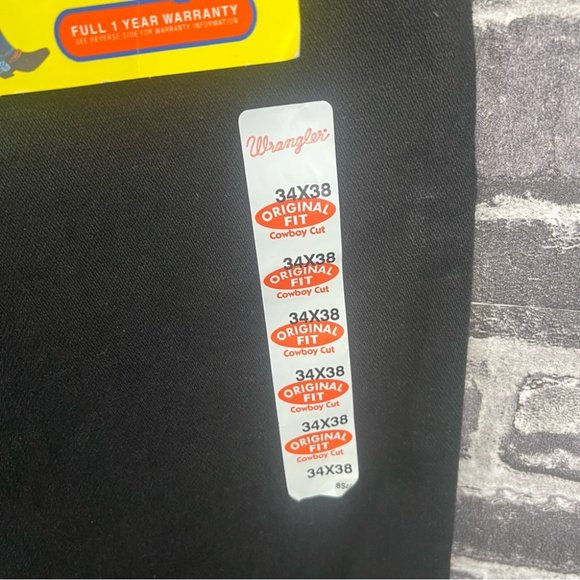 NWT Wrangler Men's 34X38 Cowboy Cut Original Fit Shadow Black Jeans - Picture 9 of 10